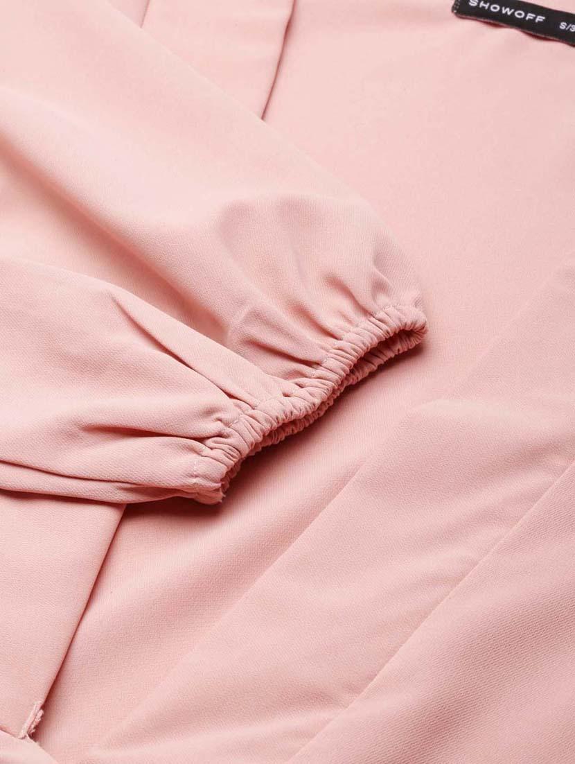 pink crepe wrap top - 20383030 - Standard Image - 7
