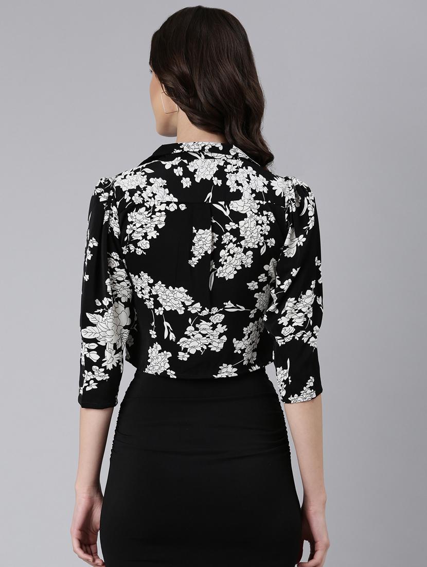 women multi color floral print crepe regular top - 20383043 - Standard Image - 2