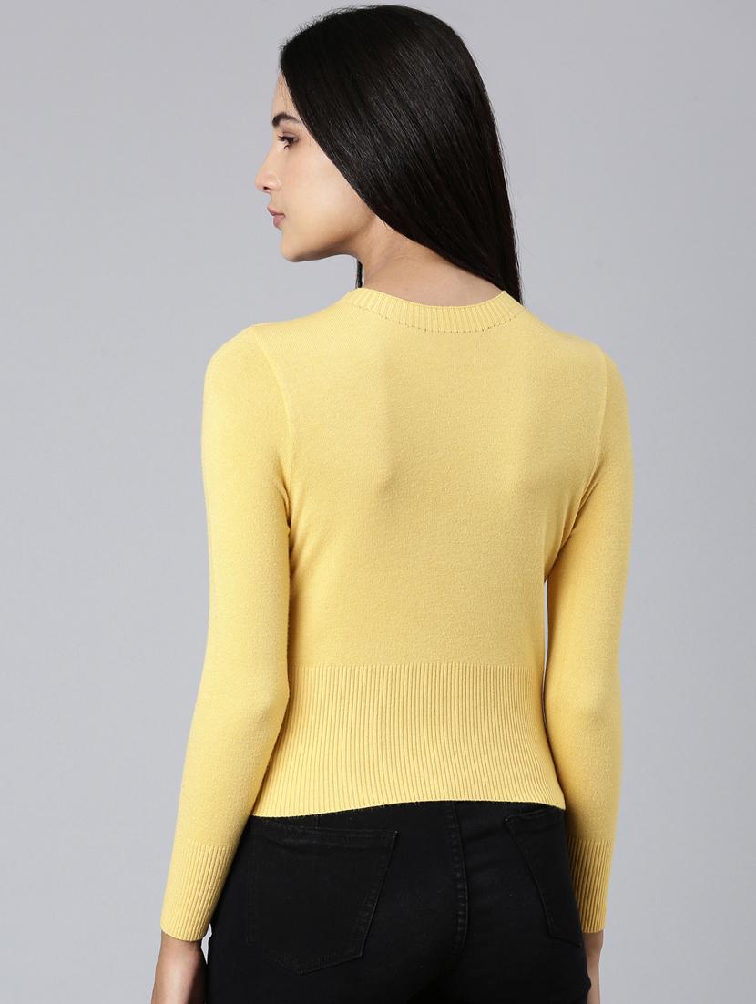 women yellow acrylic regular top - 20383071 - Standard Image - 2