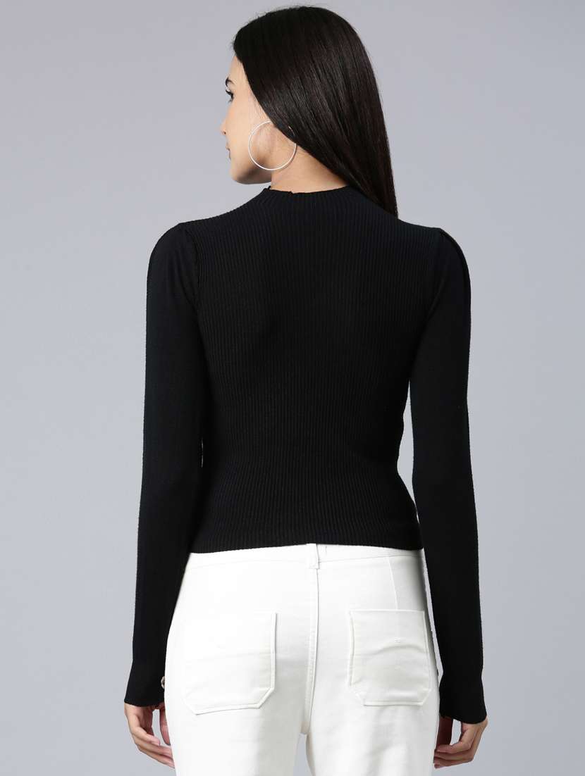 black solid regular top - 20383084 -  Standard Image - 2