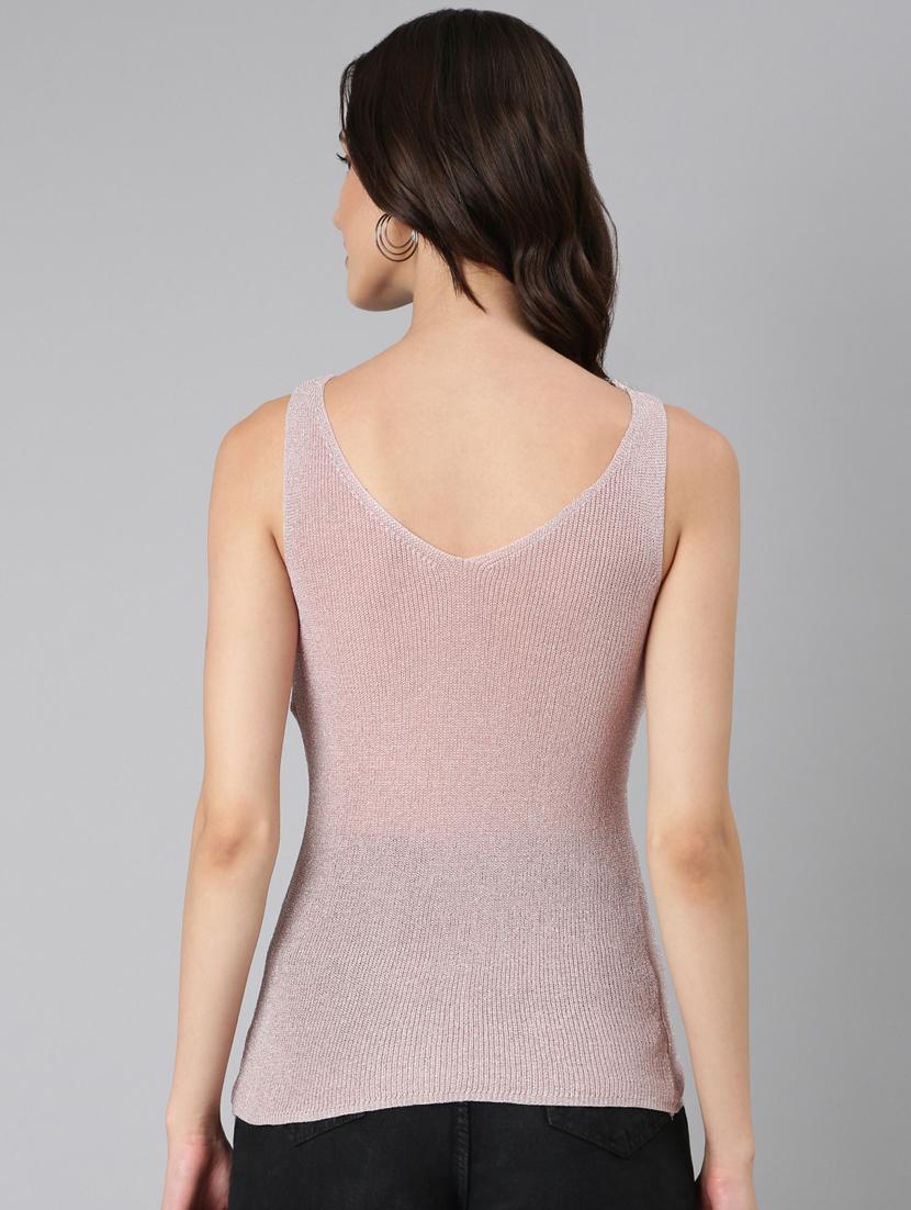 peach acrylic sleeveless top - 20383098 - Standard Image - 2