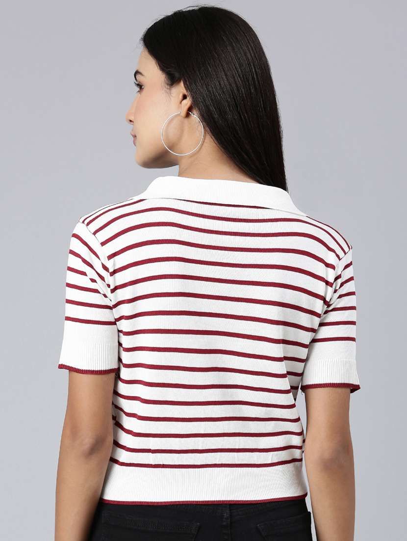 white striped casual top - 20383101 -  Standard Image - 2