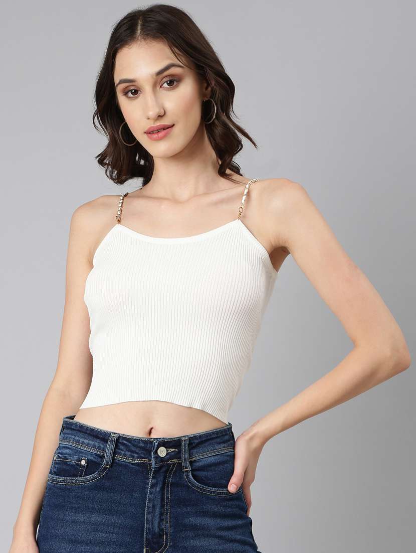 women white acrylic regular top
