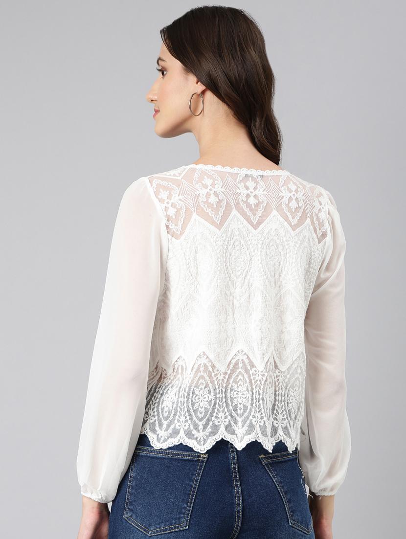 women white round neck long sleeves top - 20383110 - Standard Image - 2
