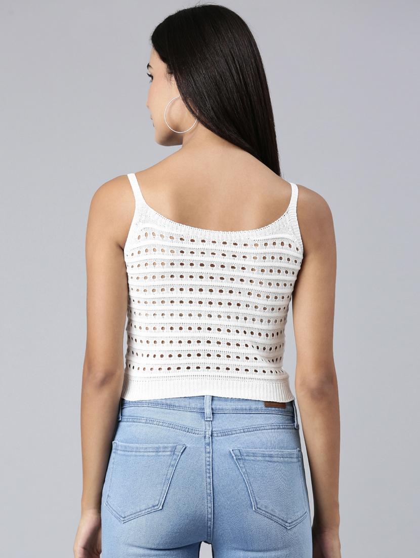 white acrylic crop top - 20383116 - Standard Image - 2