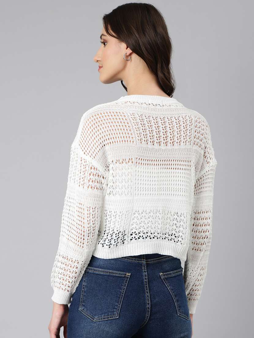 women white acrylic crop top - 20383119 -  Standard Image - 2