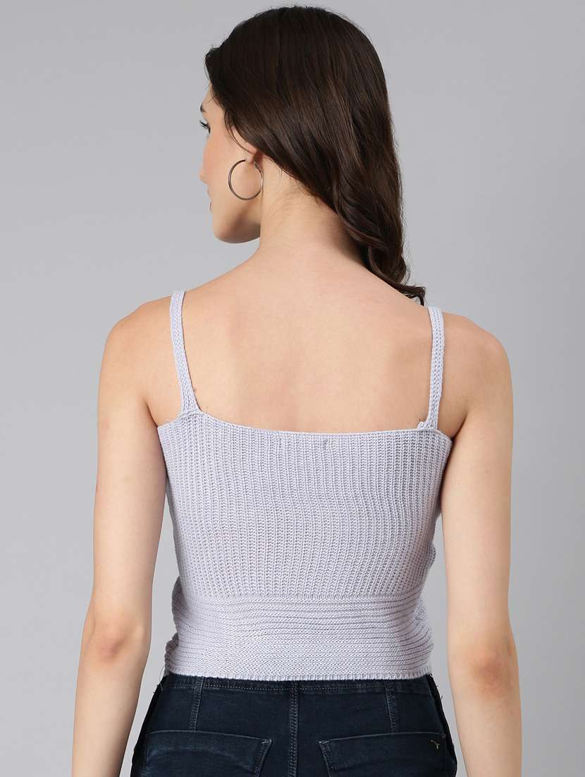 lavender solid crop top - 20383130 -  Standard Image - 2