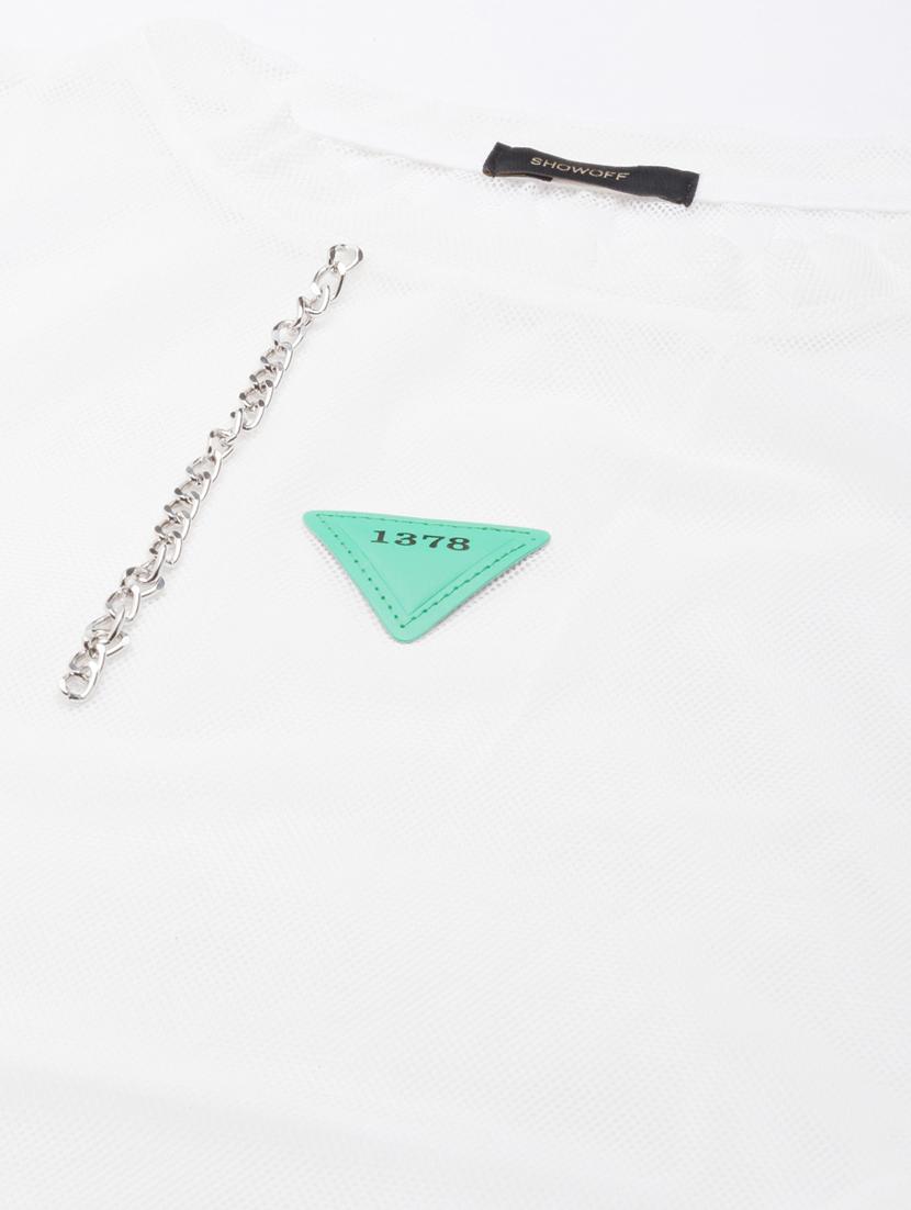 white typographic crop top with slip - 20383133 - Standard Image - 7