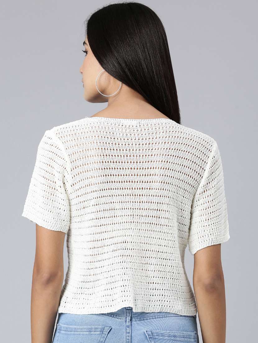 white acrylic crop top - 20383138 -  Standard Image - 2