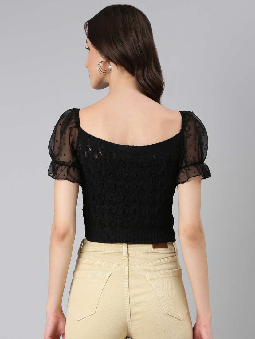 women black acrylic regular top - 20383149 -  Standard Image - 2