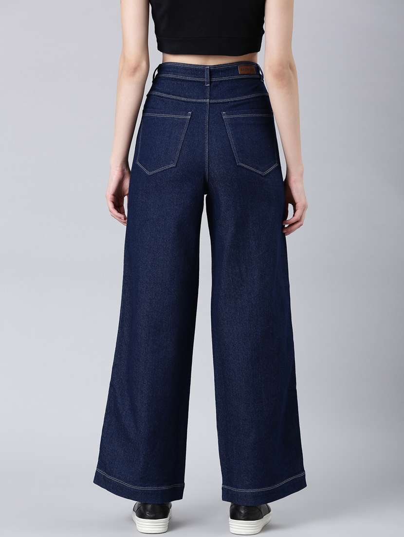 women's plain wide leg jeans - 20383178 -  Standard Image - 2
