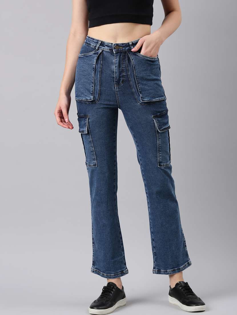 women's mid rise solid cargo 