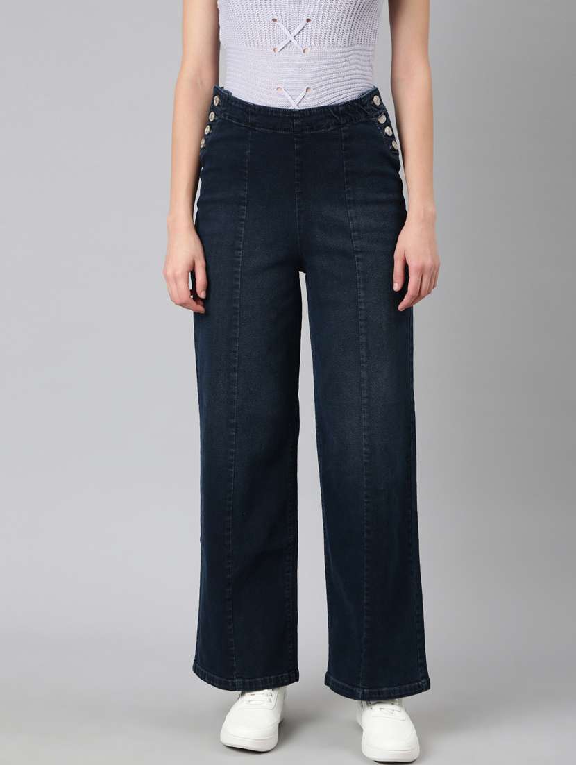 women's plain straight fit jeans