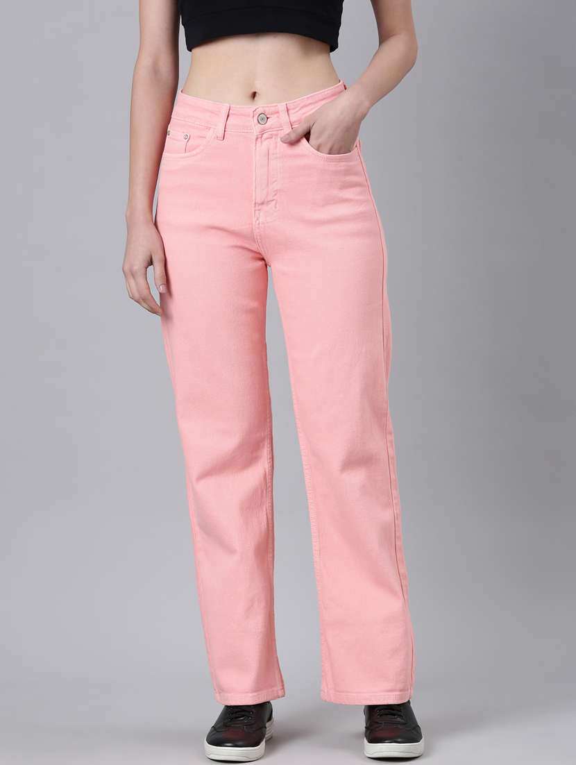 women's plain straight fit jeans