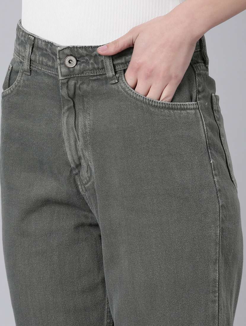 women's plain straight fit jeans - 20383226 - Standard Image - 7