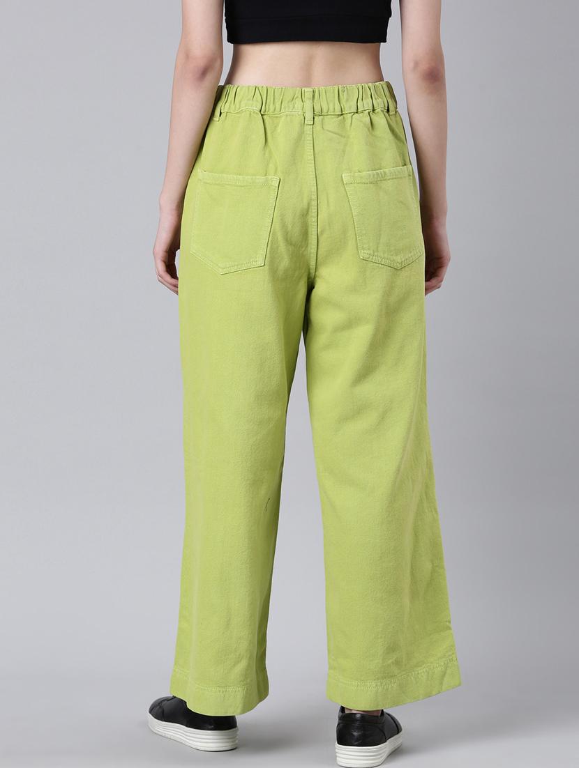 women's plain wide leg jeans - 20383228 - Standard Image - 2