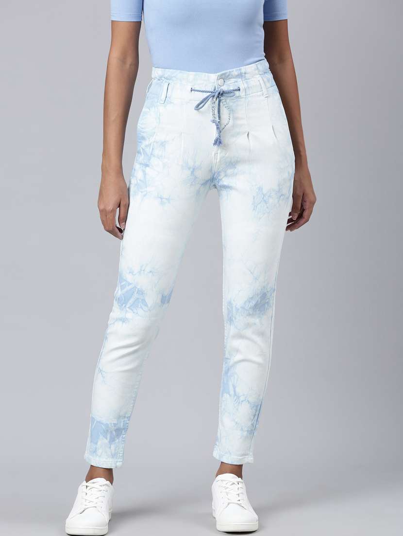 women's tie & dye slim fit jeans