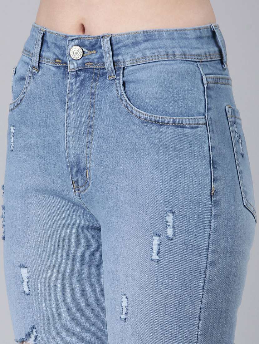 women's distress slim fit jeans - 20383256 -  Standard Image - 7