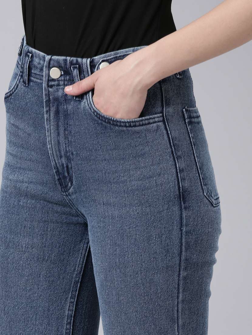 women's plain straight fit jeans - 20383274 -  Standard Image - 7