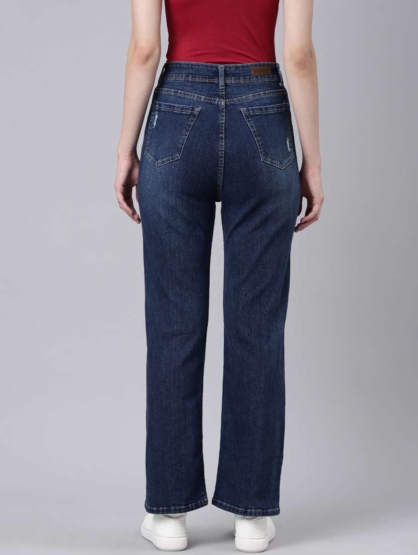 women's distress straight fit jeans - 20383278 - Standard Image - 2