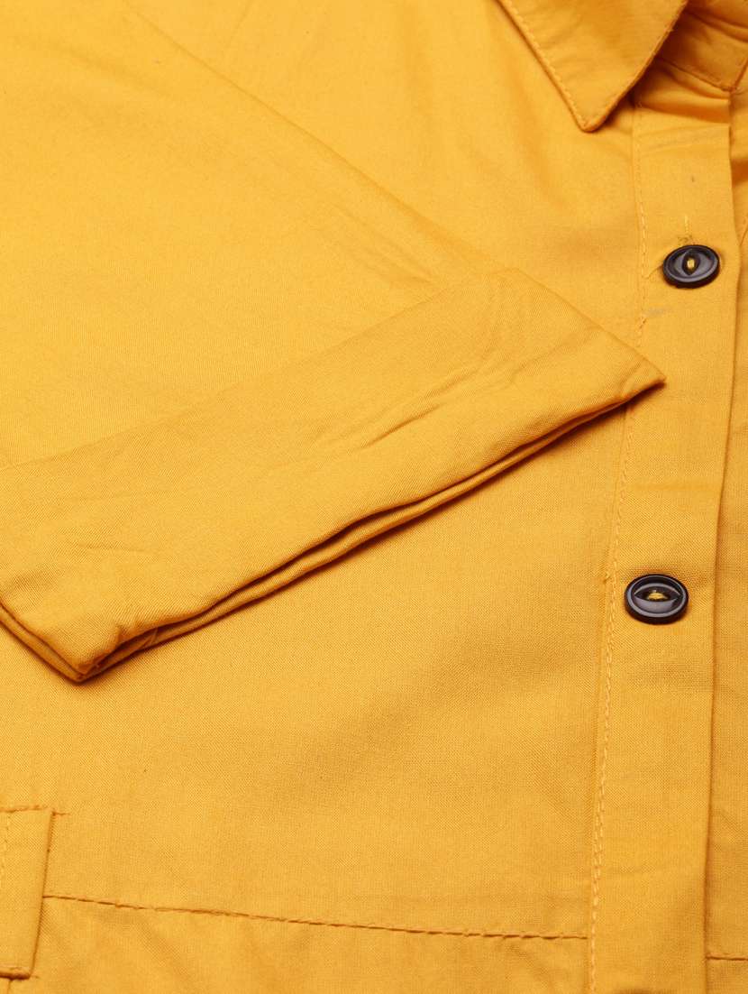 yellow solid shirt dress - 20383307 -  Standard Image - 7