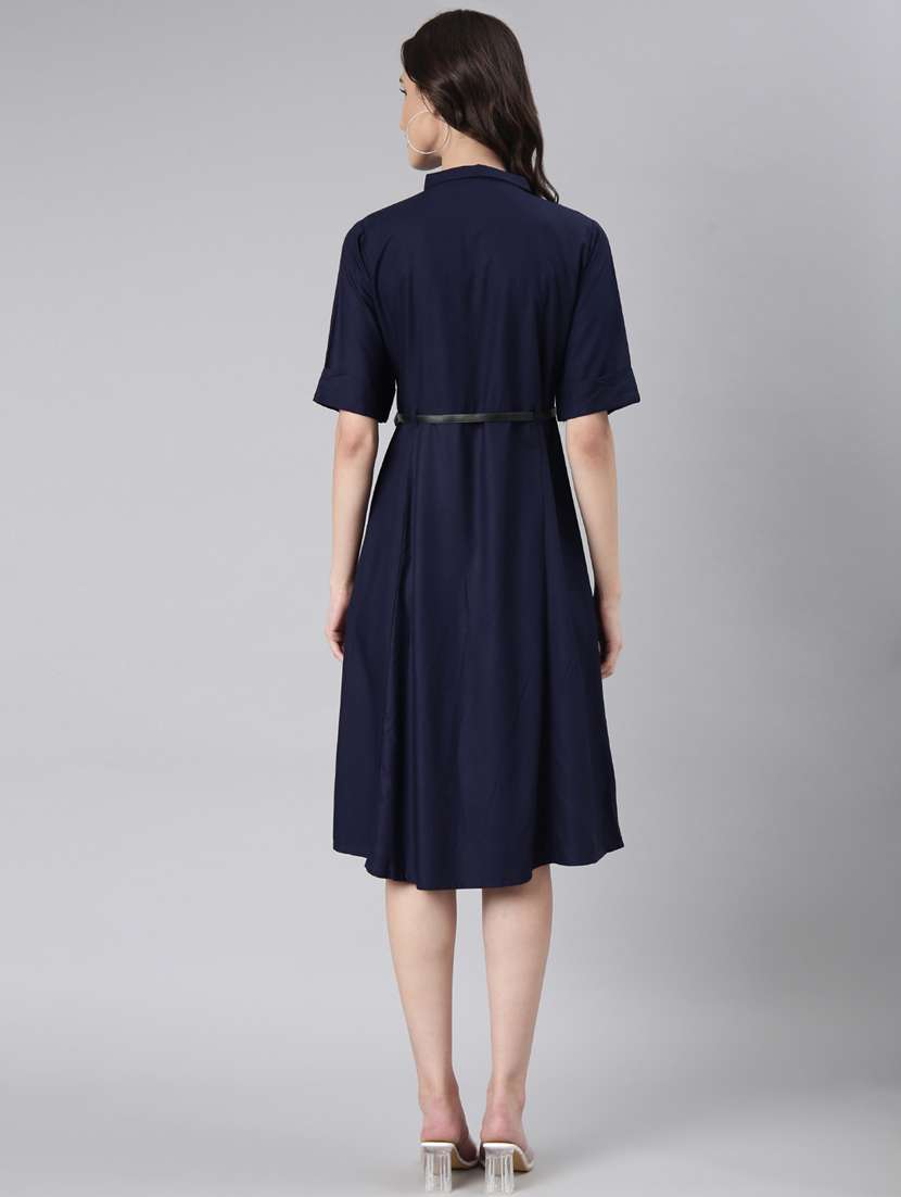 dark blue cotton shirt dress - 20383309 -  Standard Image - 2