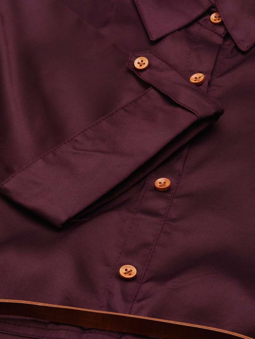 burgundy solid shirt dress - 20383311 -  Standard Image - 7