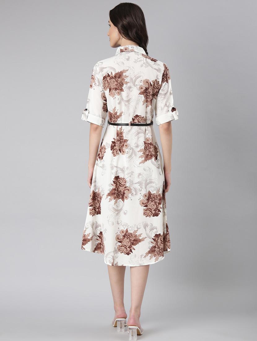 women multi color printed georgette shirt dress - 20383326 - Standard Image - 2