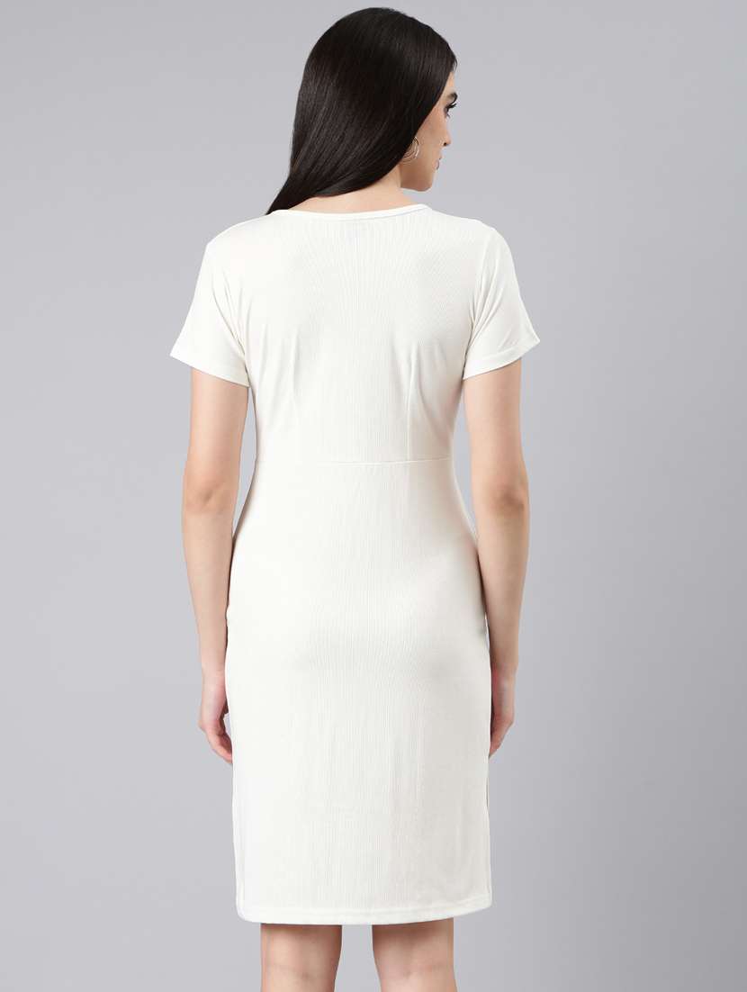 women white cotton bodycon dress - 20383328 - Standard Image - 2