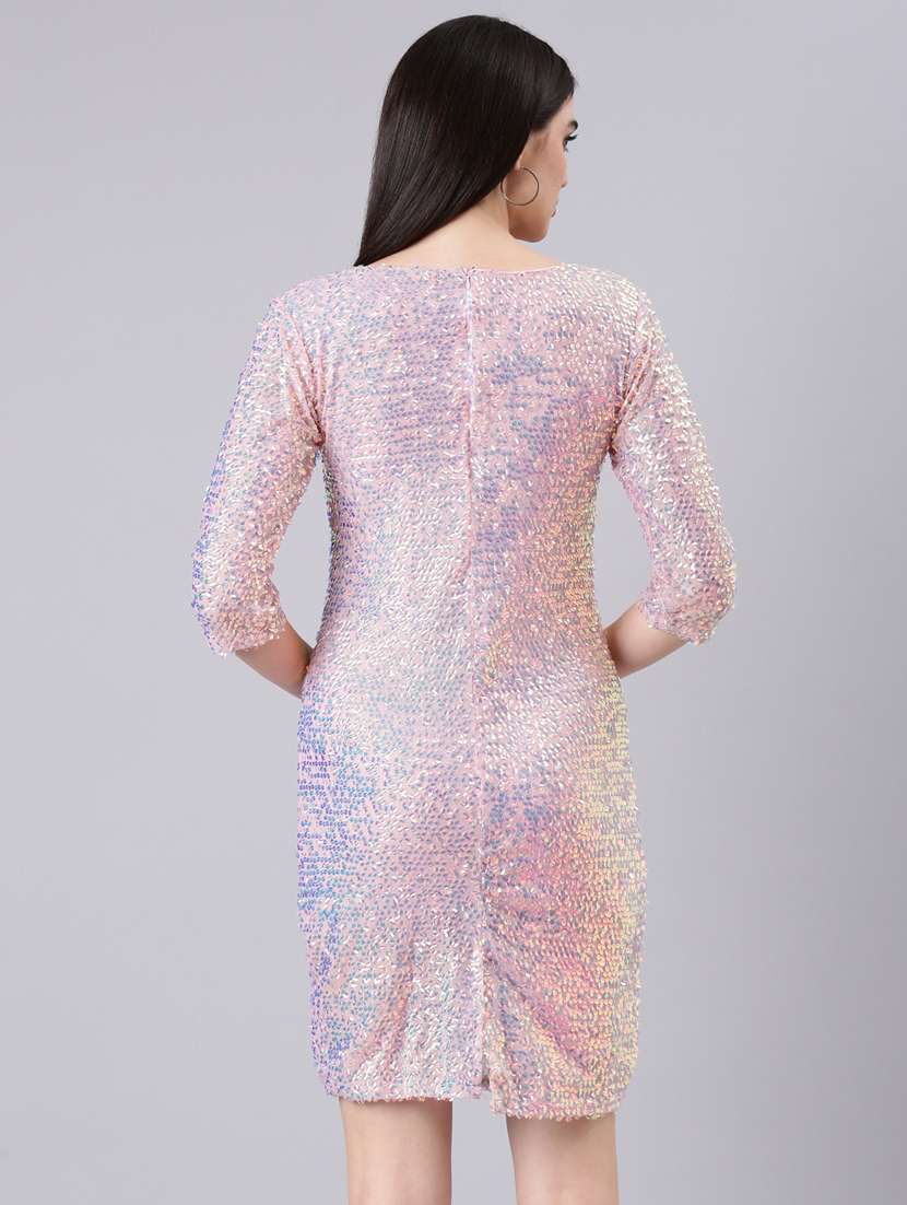 women multi color sequin nylon bodycon dress - 20383330 -  Standard Image - 2
