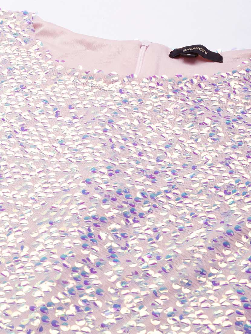 women multi color sequin nylon bodycon dress - 20383330 -  Standard Image - 7