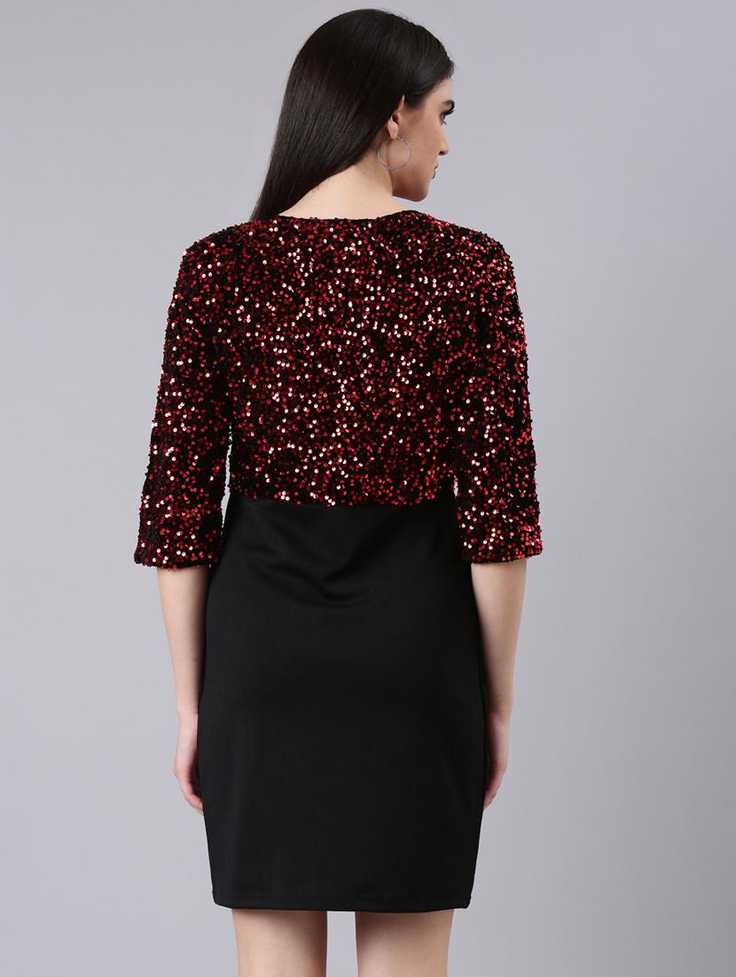women multi color sequin cotton sheath dress - 20383339 - Standard Image - 2