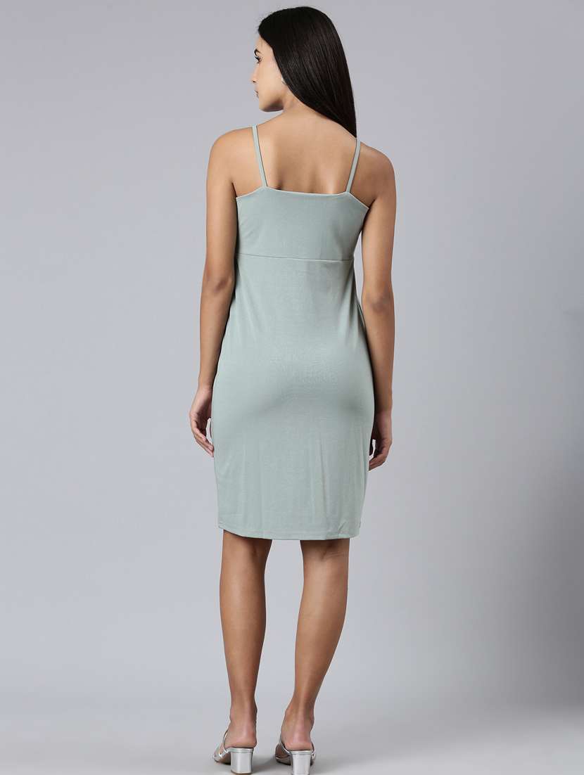 grey solid bodycon dress - 20383353 - Standard Image - 2
