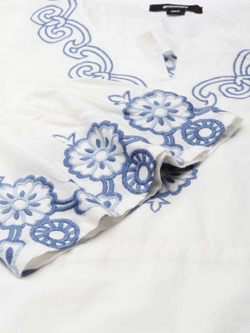 women white cotton a-line dress - 20383362 - Standard Image - 7