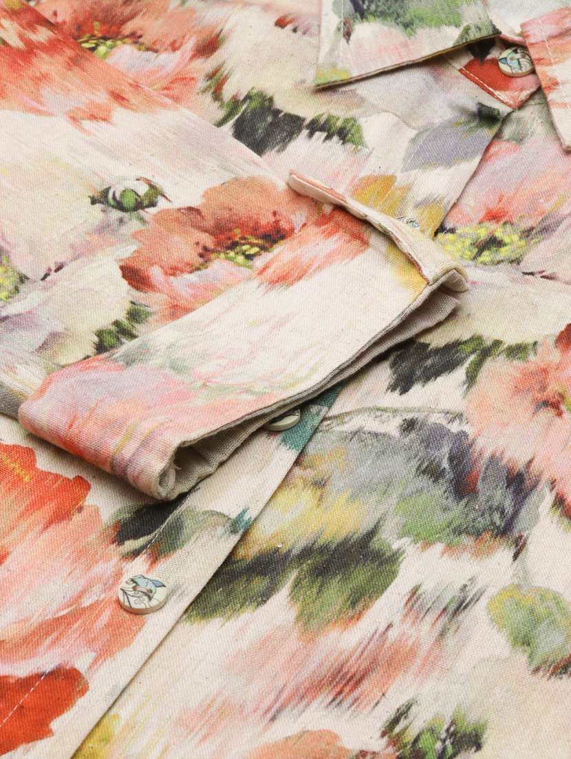 multi color floral shirt dress - 20383391 -  Standard Image - 7