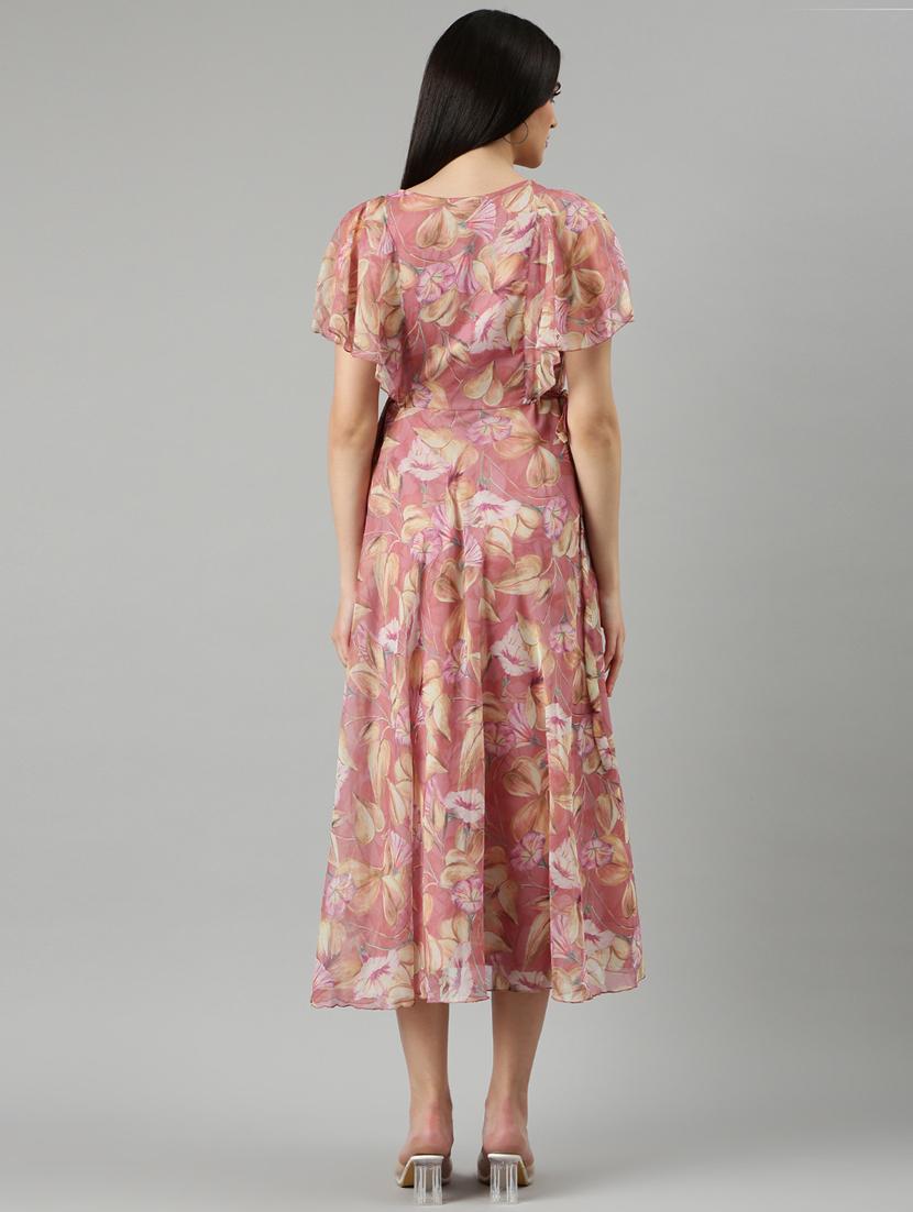 coral floral a-line dress - 20383392 - Standard Image - 2