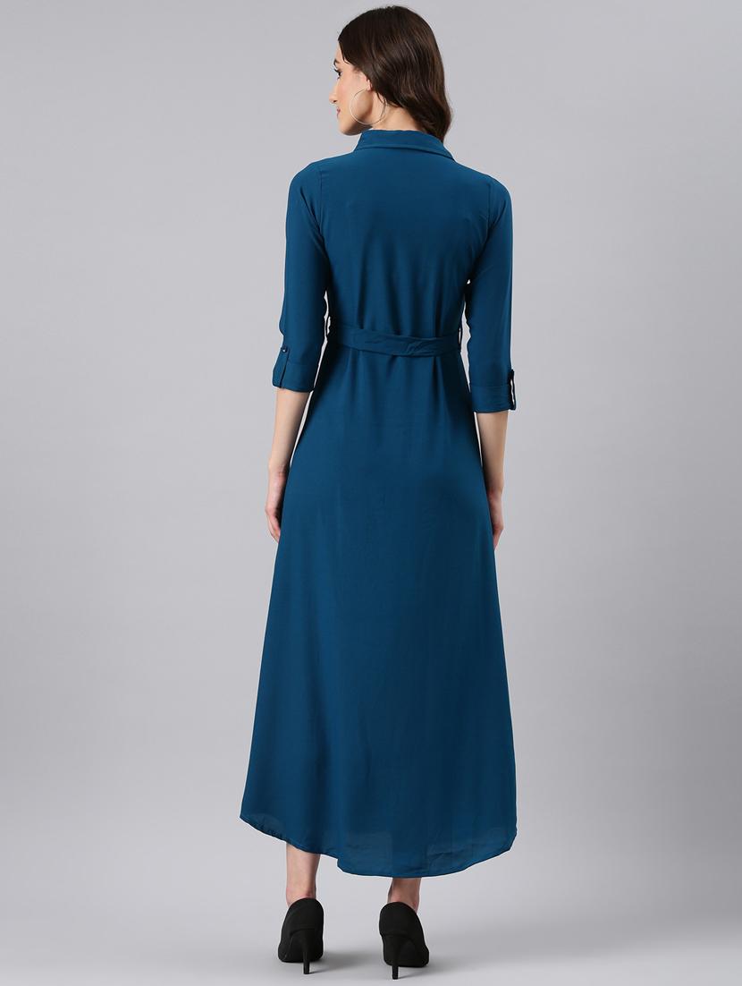 teal solid shirt dress - 20383397 - Standard Image - 2