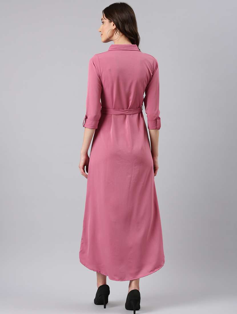 pink solid shirt dress - 20383398 -  Standard Image - 2
