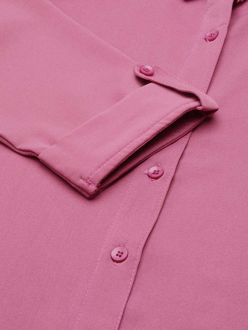 pink solid shirt dress - 20383398 -  Standard Image - 7