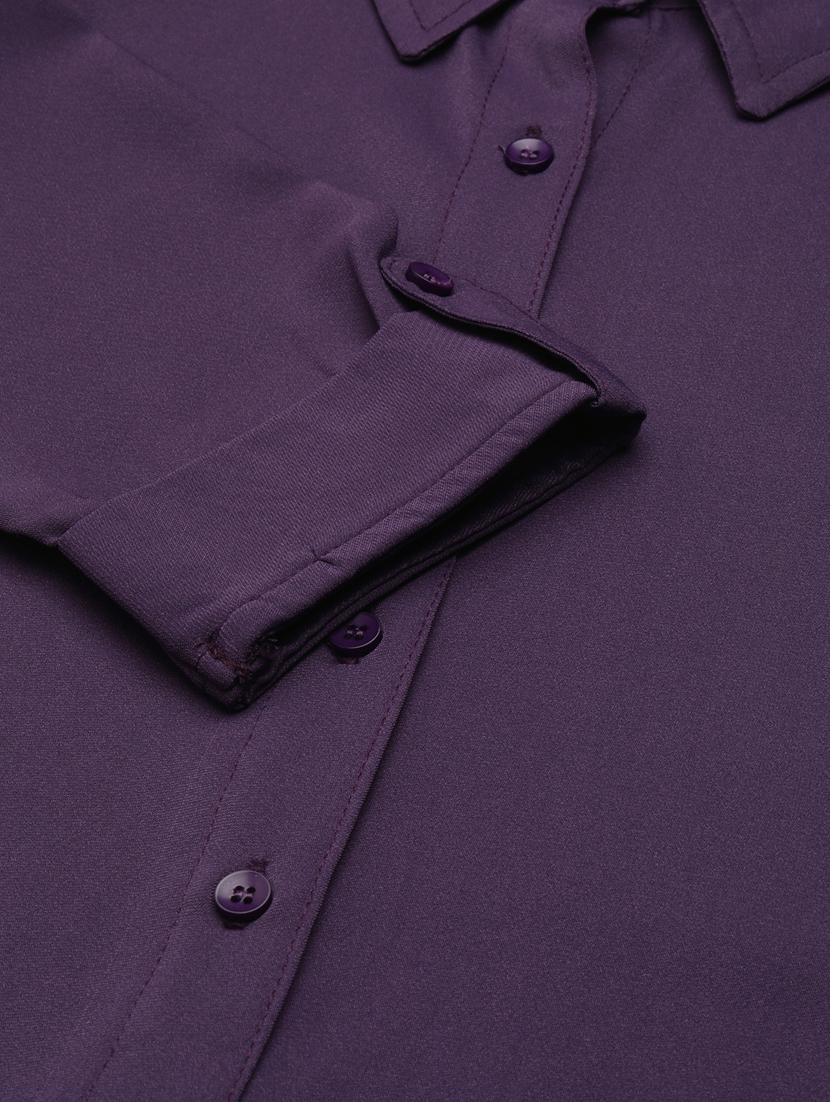 women purple georgette shirt dress - 20383399 - Standard Image - 7