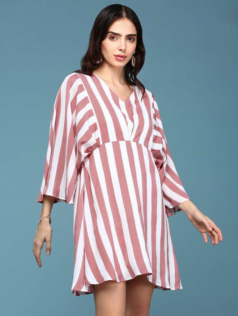pink striped a-line dress - 20383406 -  Standard Image - 2