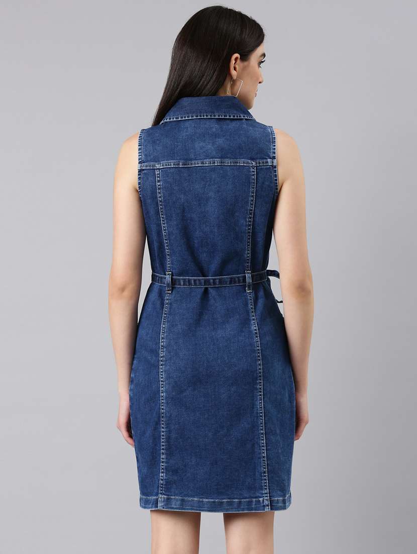 navy blue solid sheath dress - 20383410 -  Standard Image - 2