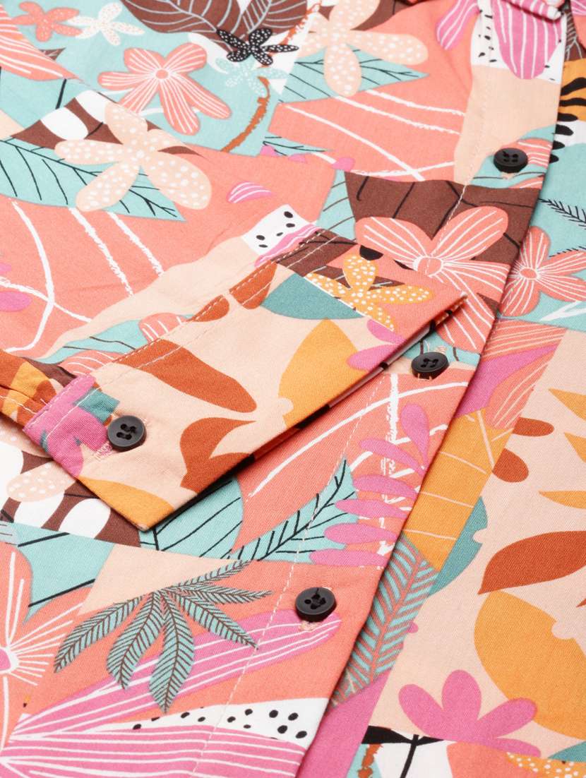 multi color tropical print shirt dress - 20383434 -  Standard Image - 7