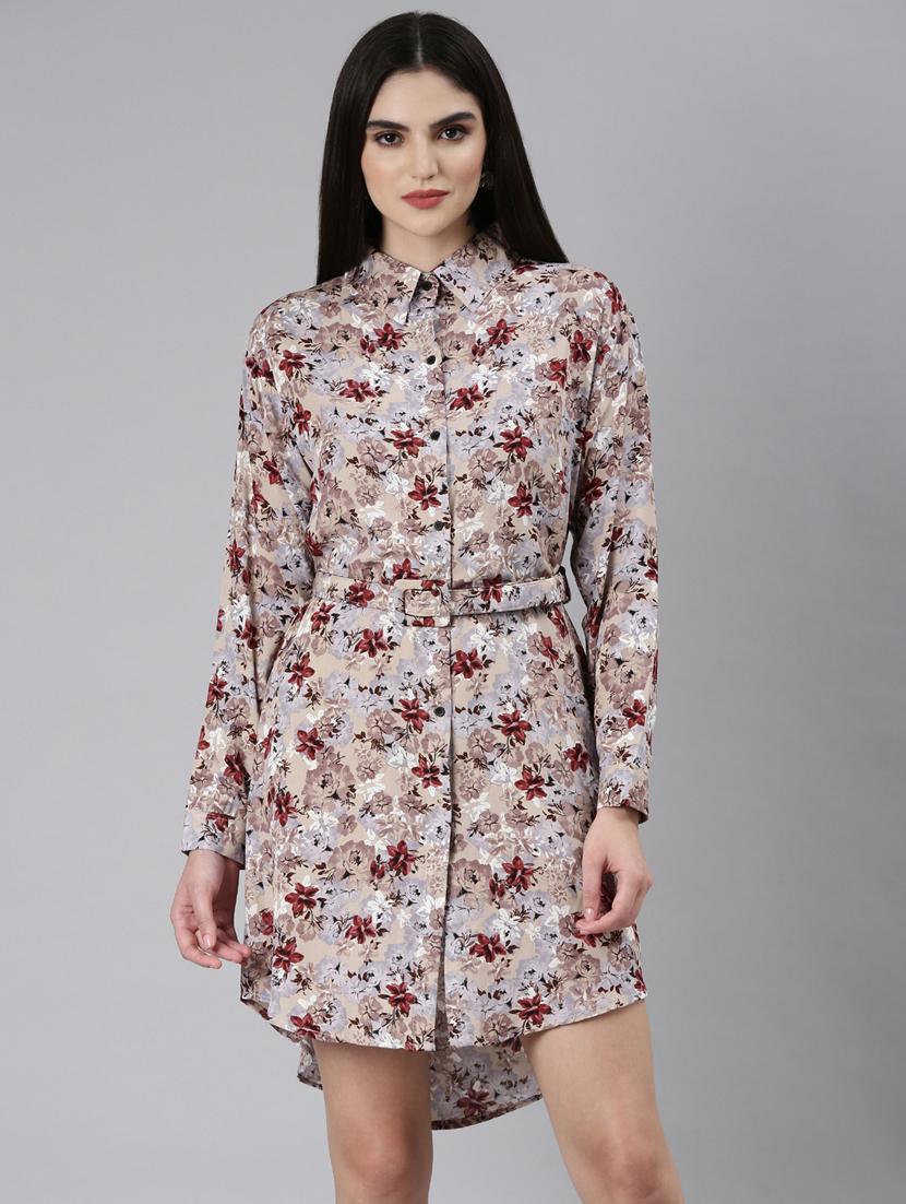 women multi color printed cotton shirt dress - 20383435 - Zoom Image - 0
