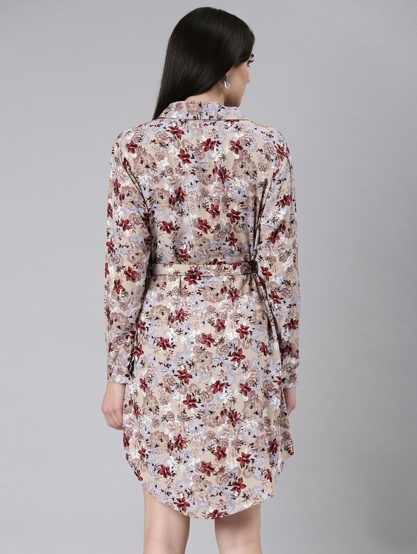 women multi color printed cotton shirt dress - 20383435 - Standard Image - 2