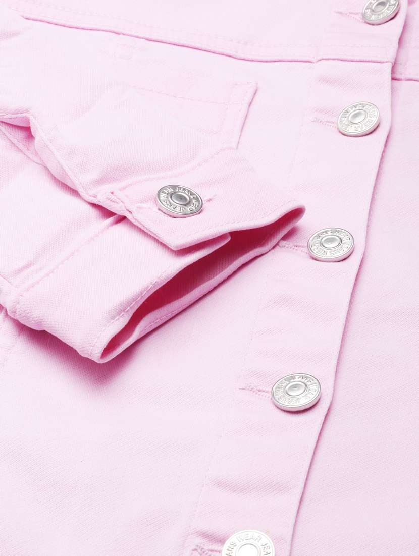 pink solid short sleeves a-line dress - 20383439 -  Standard Image - 7