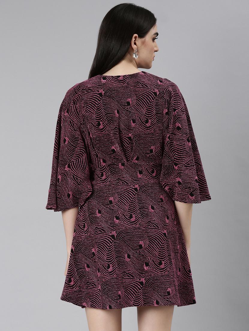 pink self design a-line dress - 20383467 - Standard Image - 2