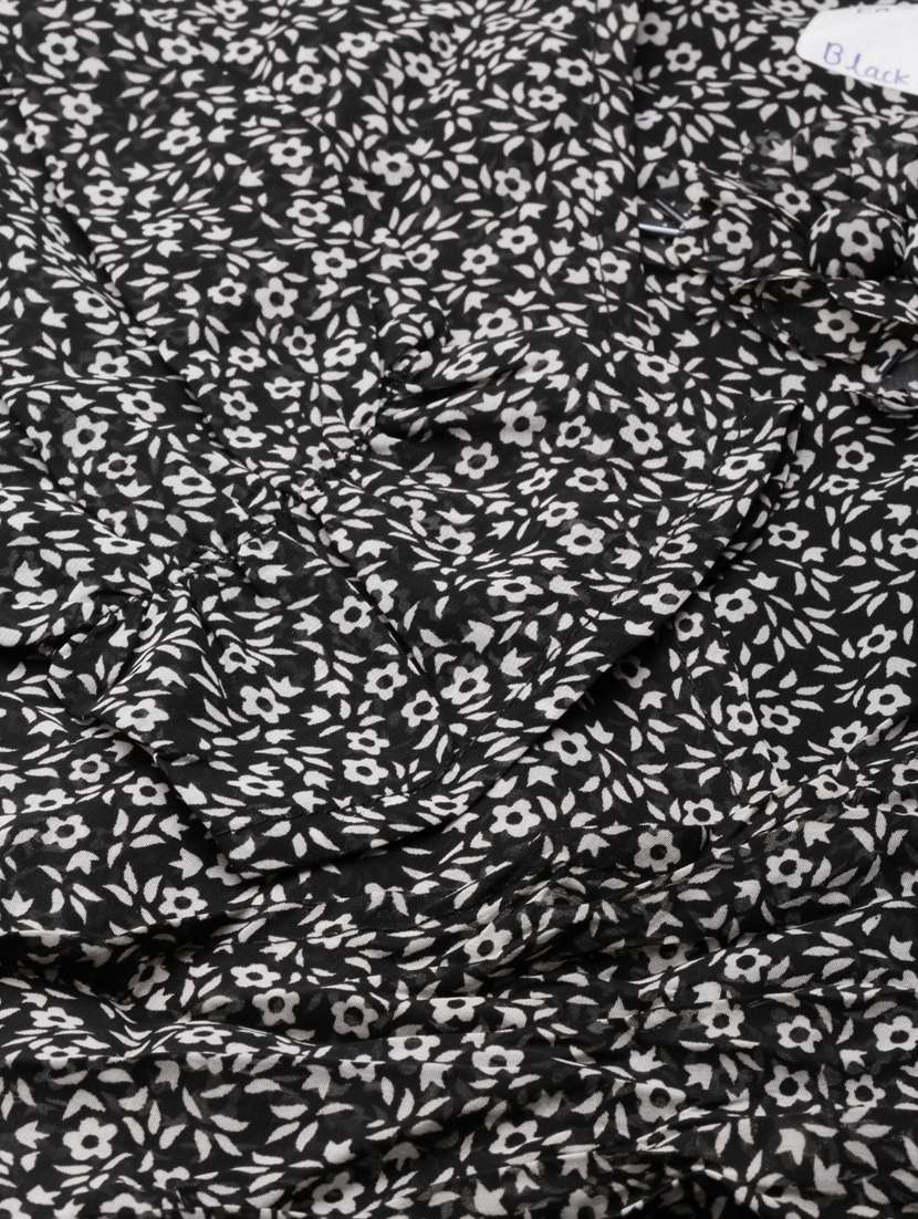 black floral print fit & flare dress - 20383474 -  Standard Image - 7