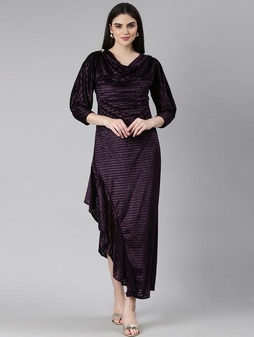 purple embellished asymmetric dress - 20383479 - Standard Image - 0