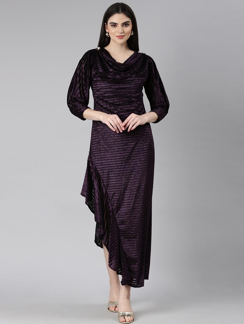 purple embellished asymmetric dress - 20383479 - Zoom Image - 0